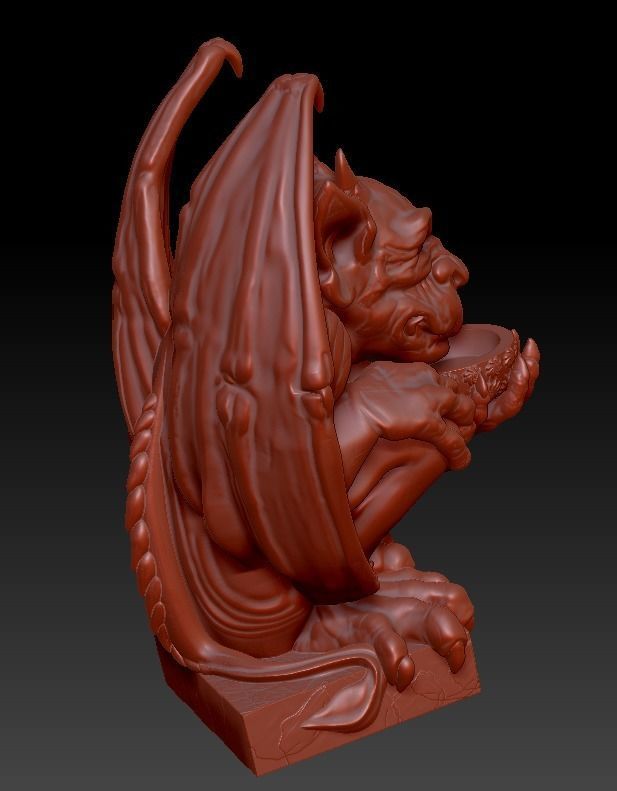 GARGOYLE HI POLY CANDELHOLDER 3D print model_10