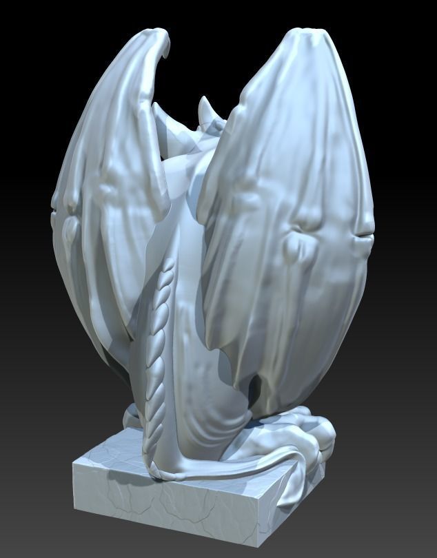 GARGOYLE HI POLY CANDELHOLDER 3D print model_3