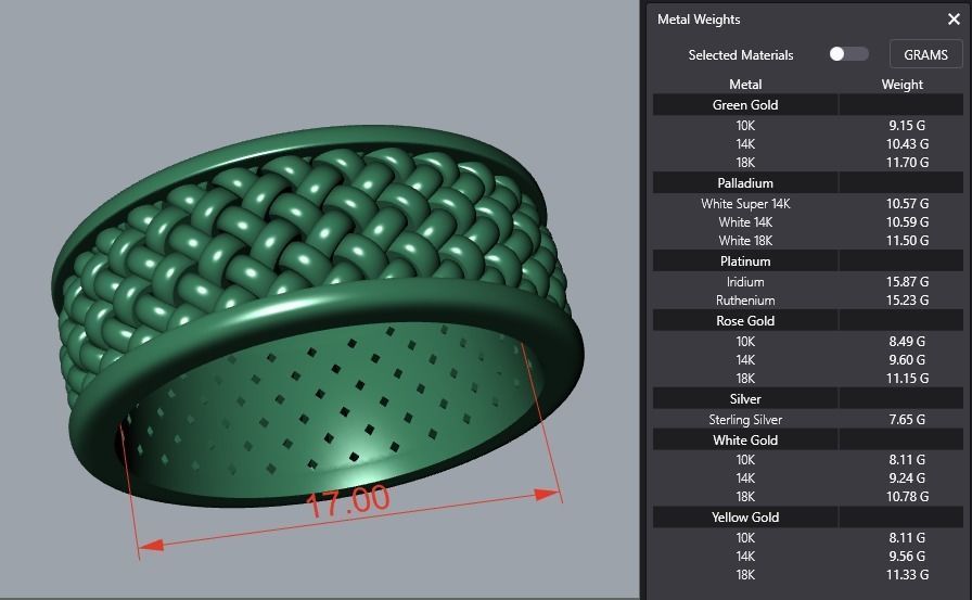 Dense mesh ring 3D print model_4