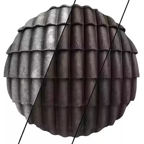 Roof Tile Materials 6- By 3 color Pbr By Sbsar 4k Texture