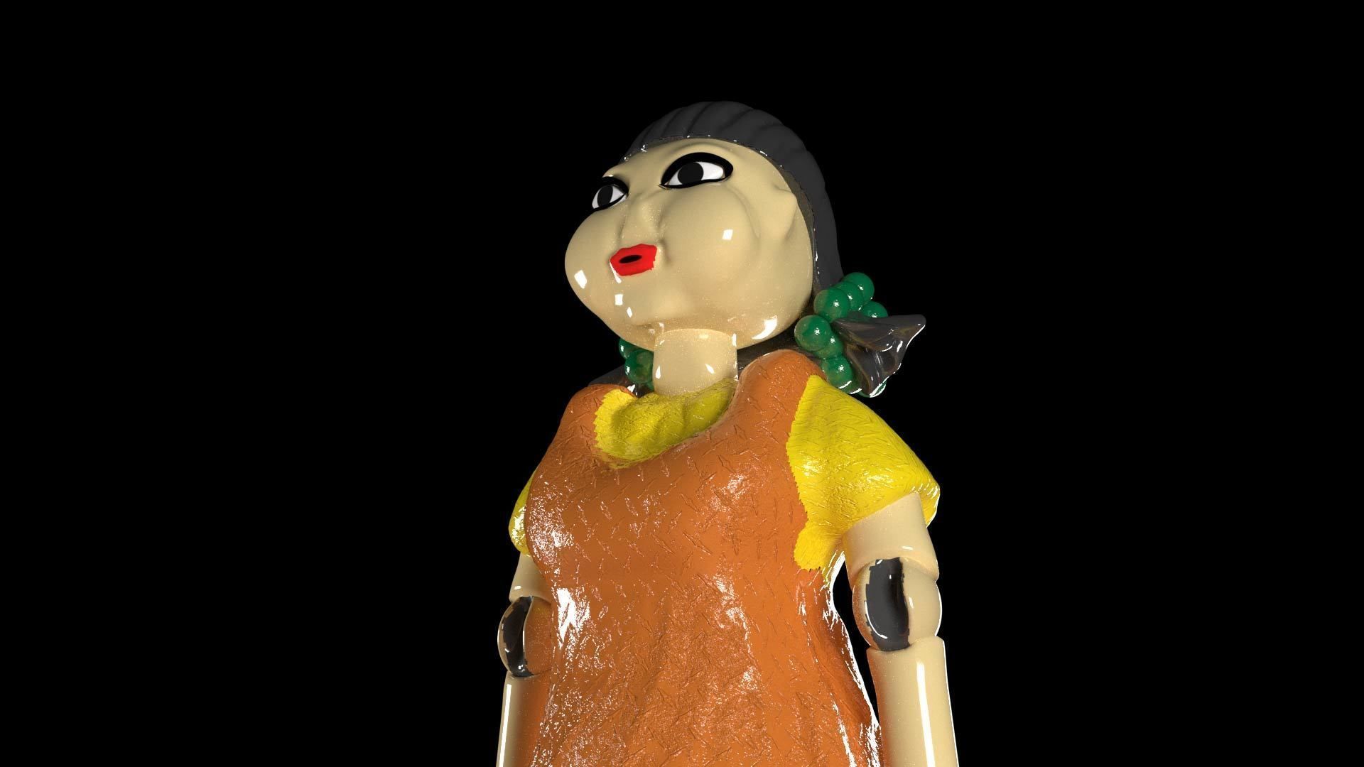 Squid Games Doll - Red Light Green Light 3D model | CGTrader