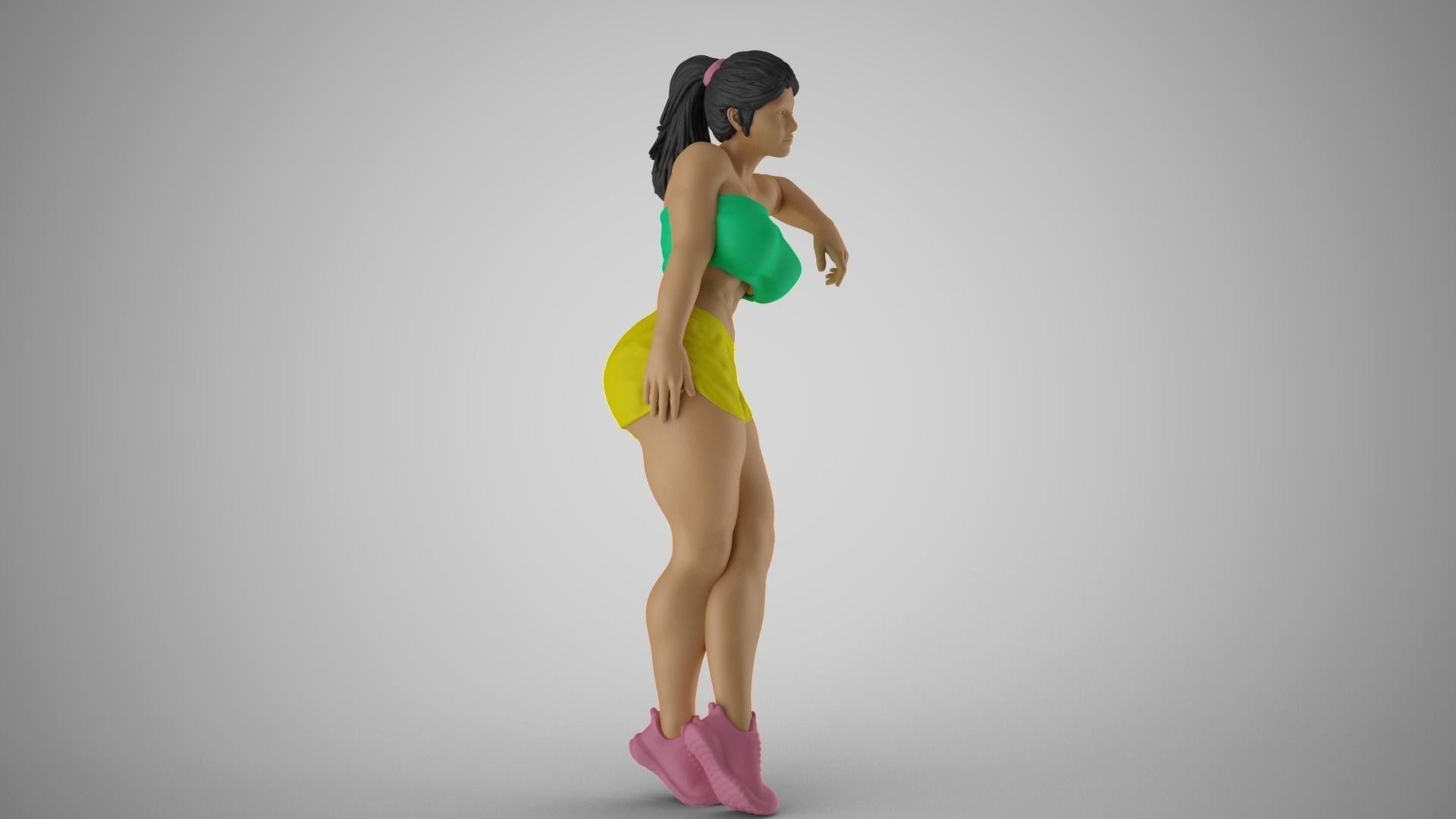 Girl Leaning on Shelf 3D print model_9