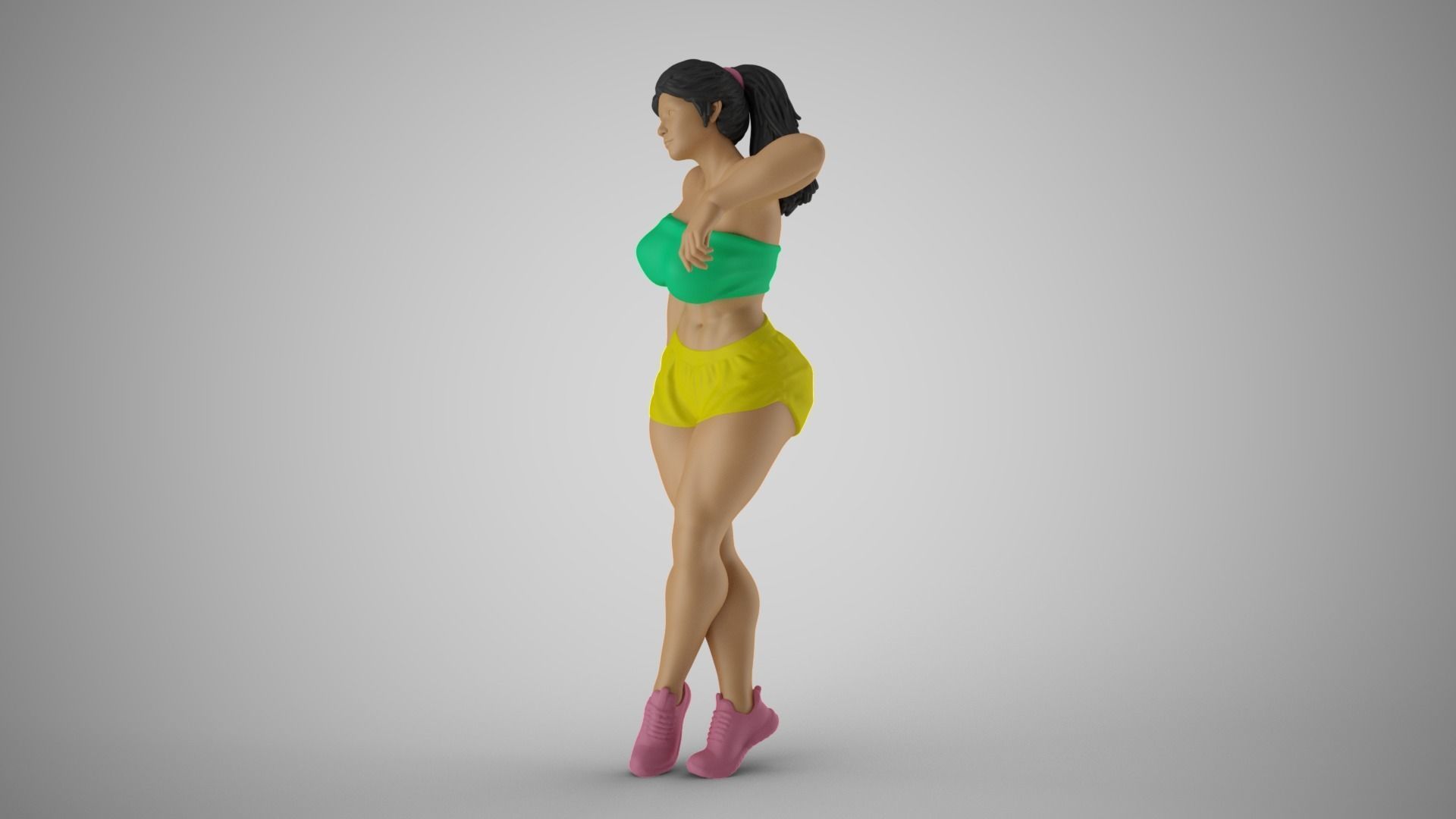Girl Leaning on Shelf 3D print model_4