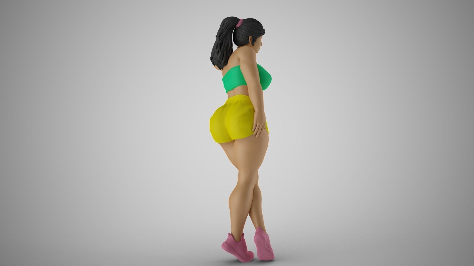 Girl Leaning on Shelf 3D print model_8