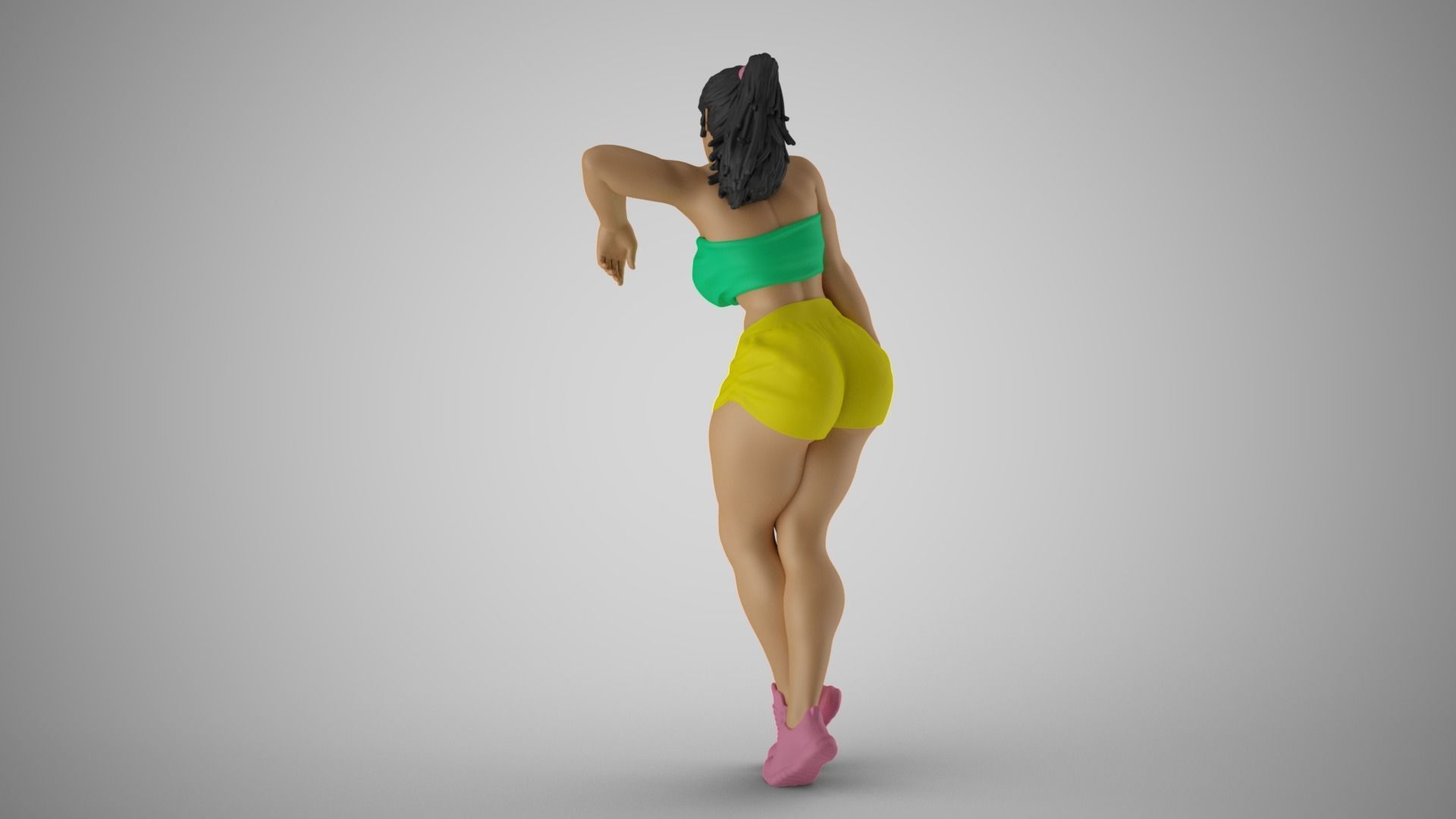 Girl Leaning on Shelf 3D print model_6