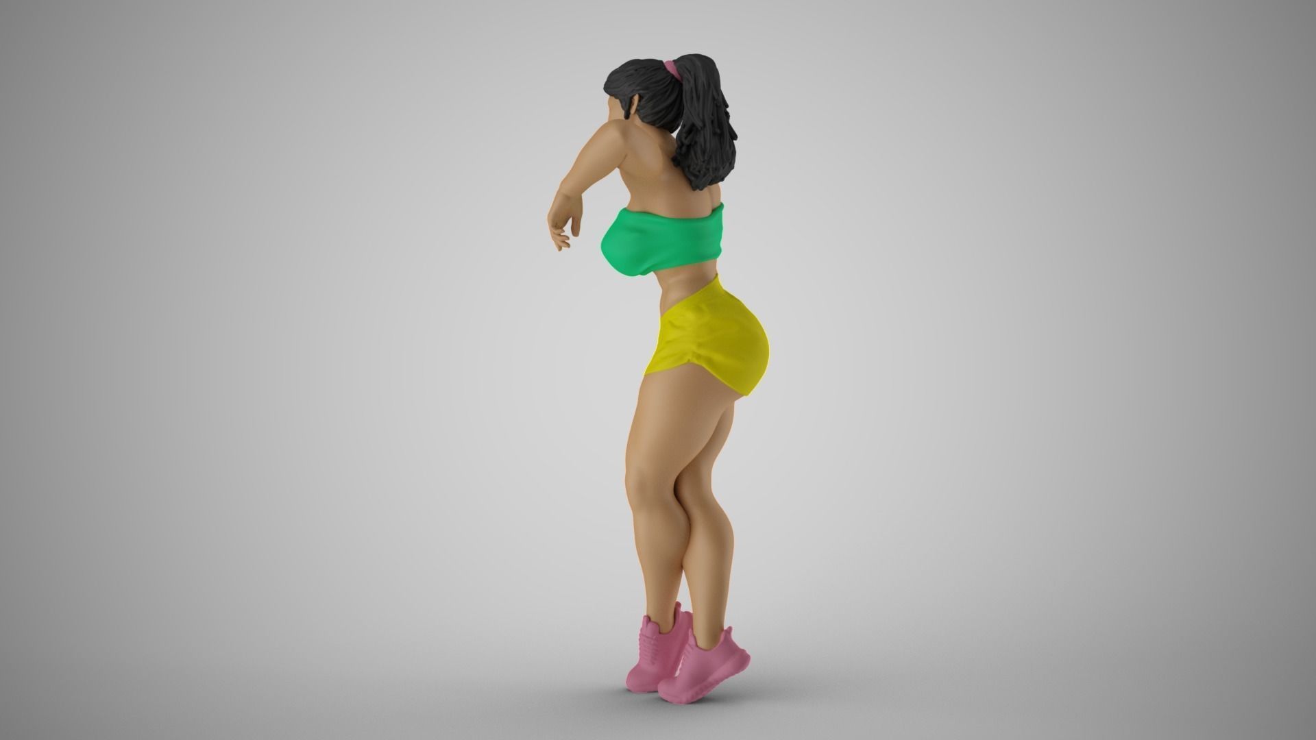 Girl Leaning on Shelf 3D print model_5
