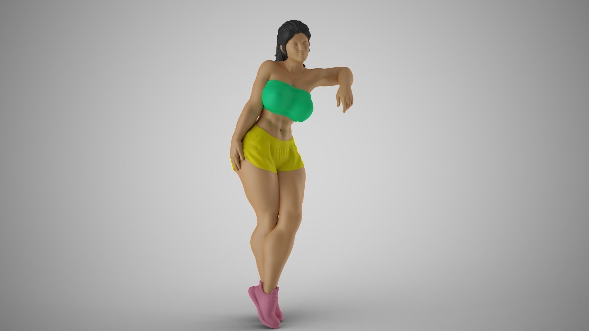 Girl Leaning on Shelf 3D print model_10