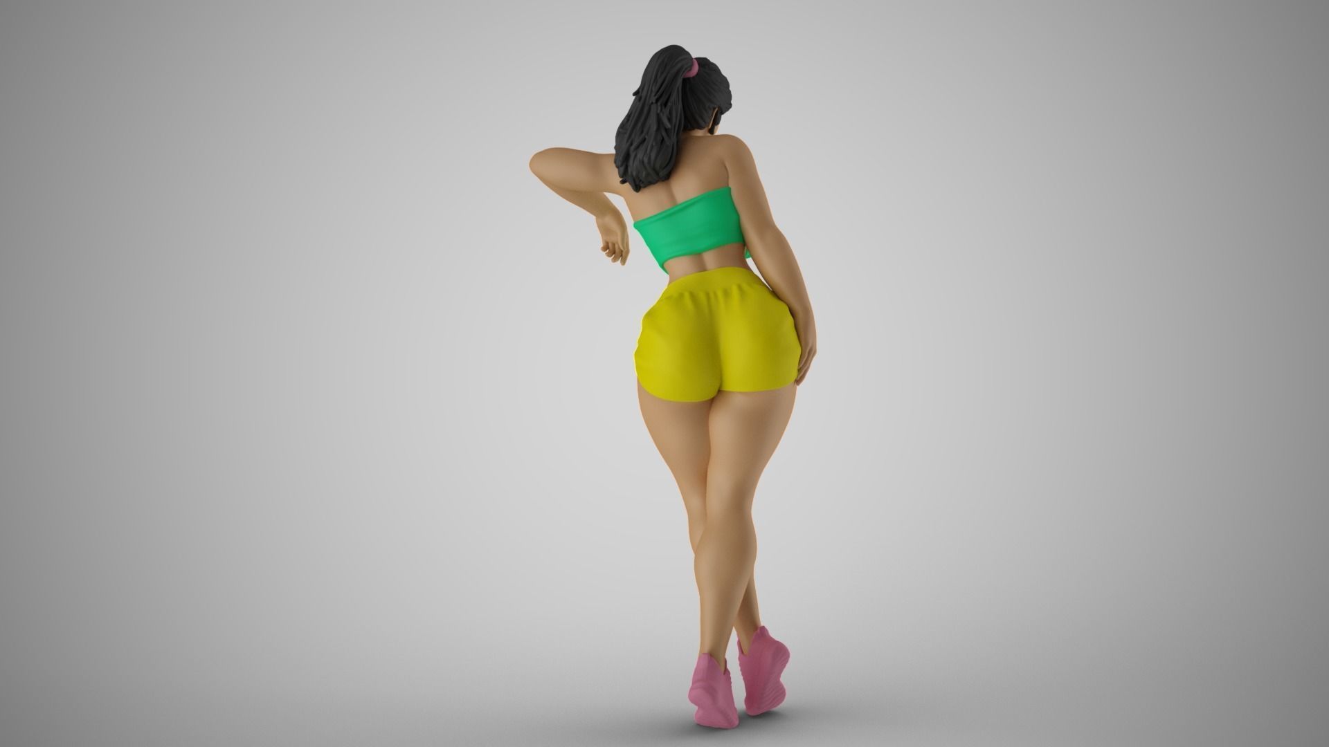Girl Leaning on Shelf 3D print model_7