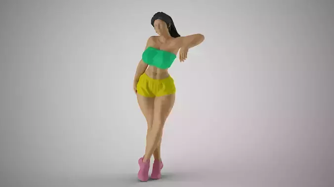 Girl Leaning on Shelf  3D print model