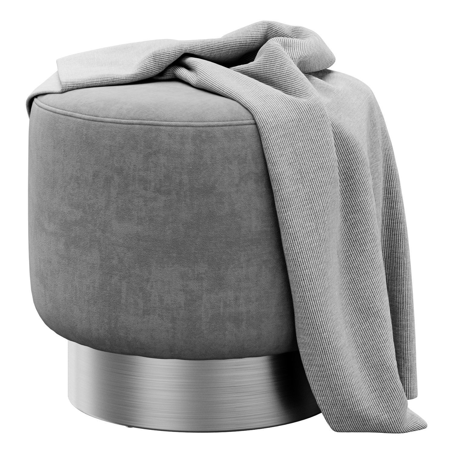 Avalon Ottoman Persimmon Velvet by Arteriors Home 3D model_2