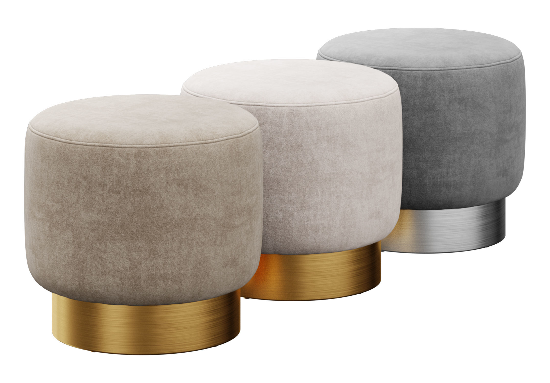 Avalon Ottoman Persimmon Velvet by Arteriors Home 3D model_9