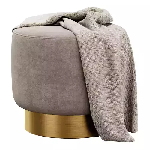 Avalon Ottoman Persimmon Velvet by Arteriors Home 3D model