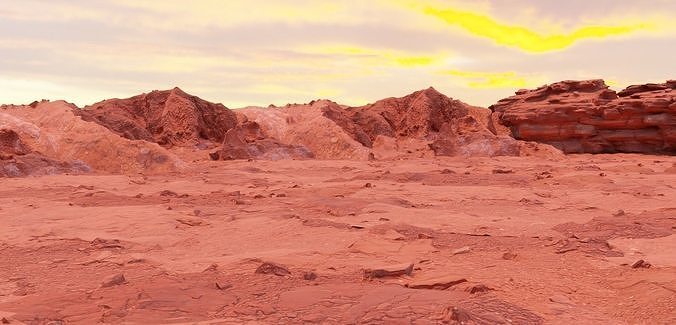 Mars Ground Realistic with Textures Cheap Complete  3D model
