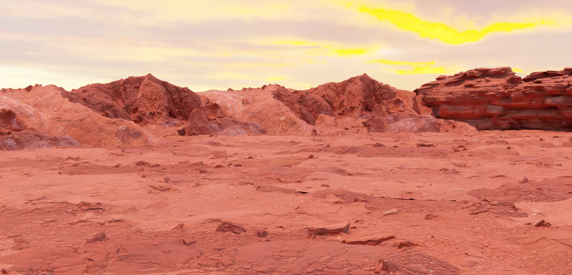 Mars Ground Realistic with Textures Cheap Complete 3D model