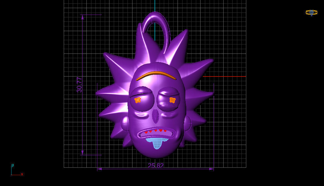 rick pendant 3D print model_1