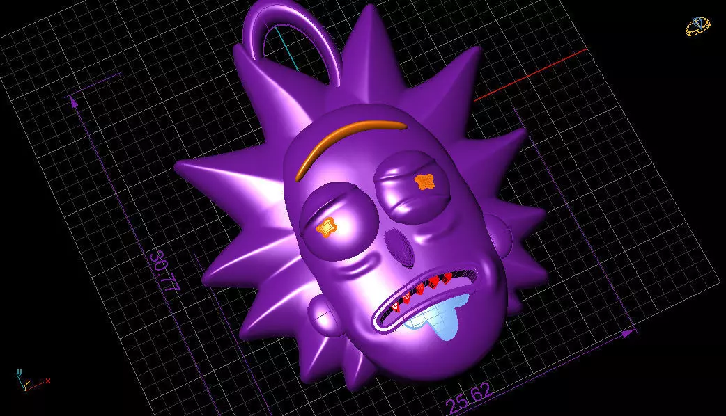 rick pendant 3D print model_0