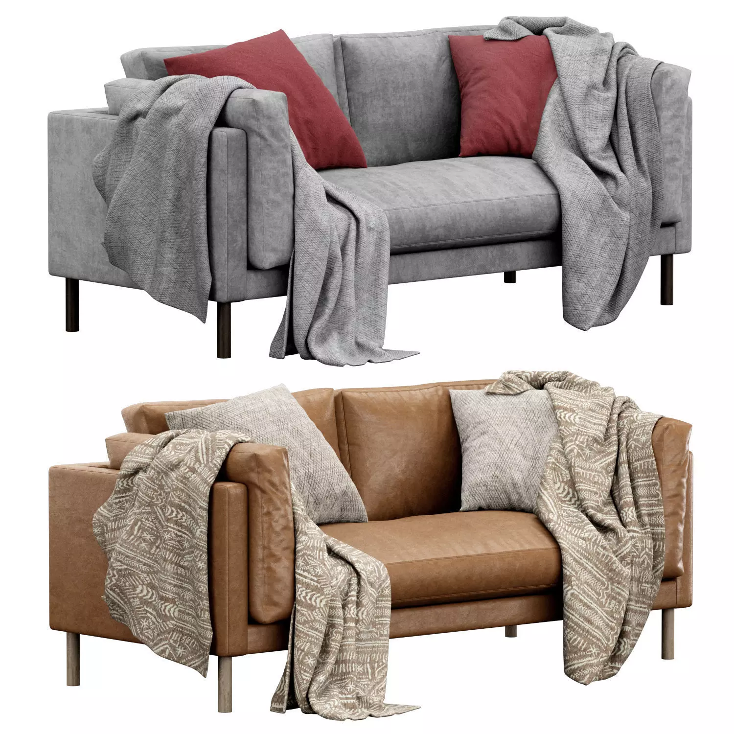 Munich Fabric 2 Seater Sofa by swoon 3D model_0