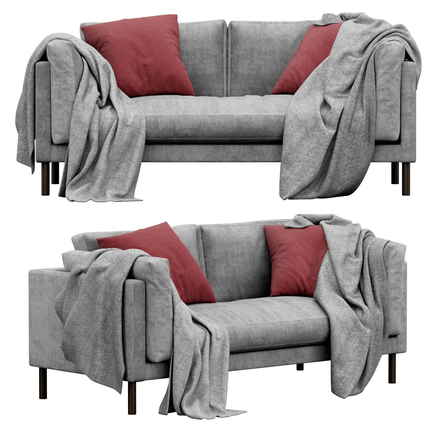 Munich Fabric 2 Seater Sofa by swoon 3D model_2