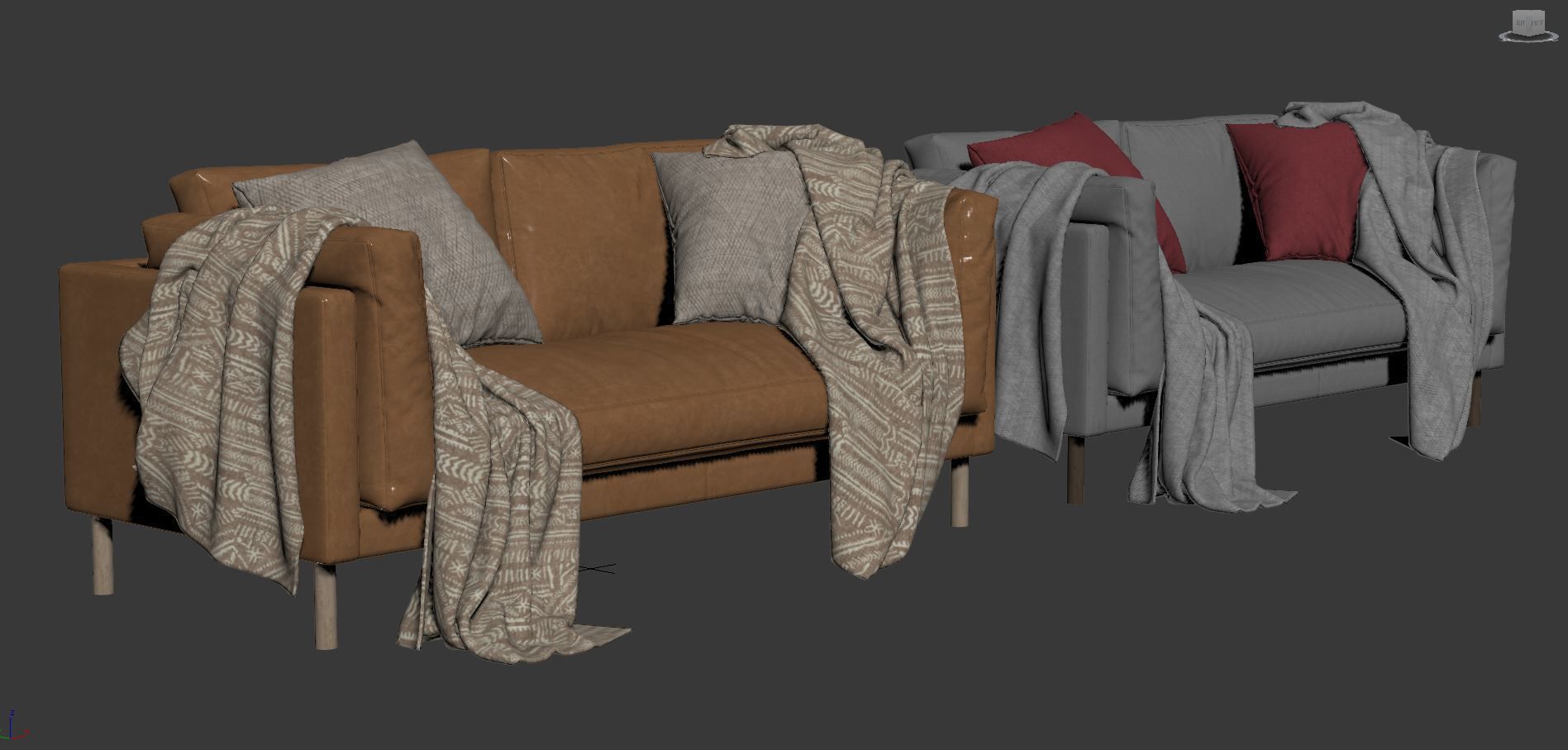 Munich Fabric 2 Seater Sofa by swoon 3D model_6