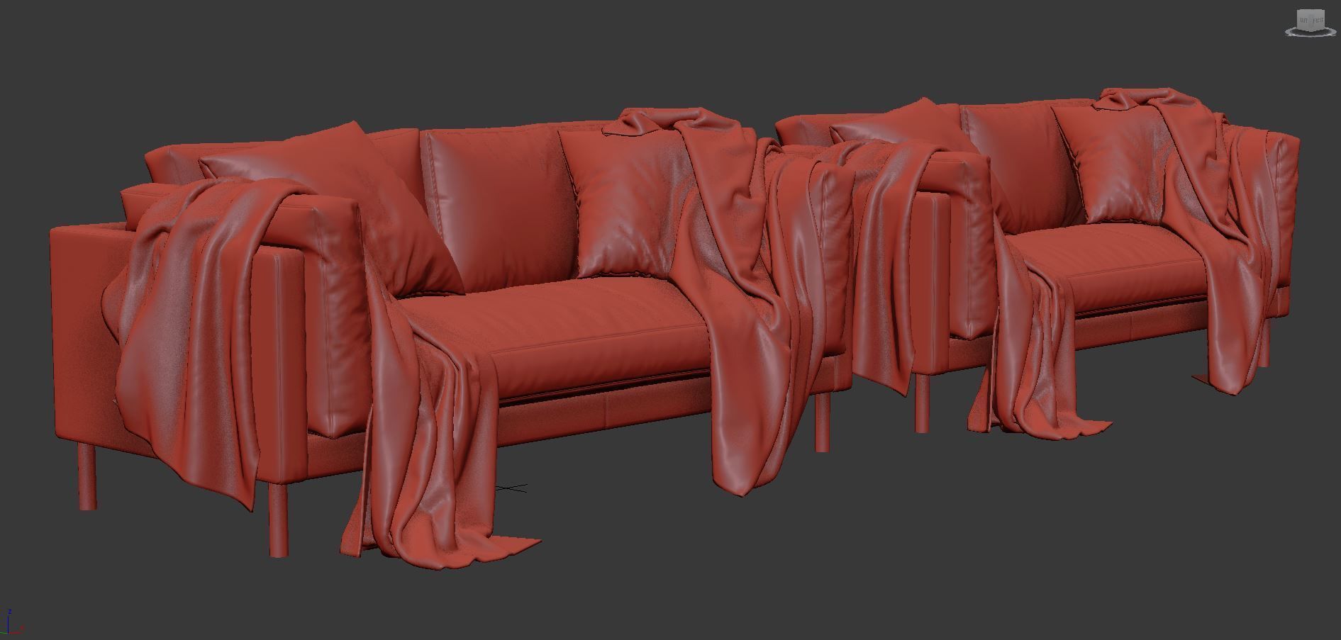 Munich Fabric 2 Seater Sofa by swoon 3D model_8
