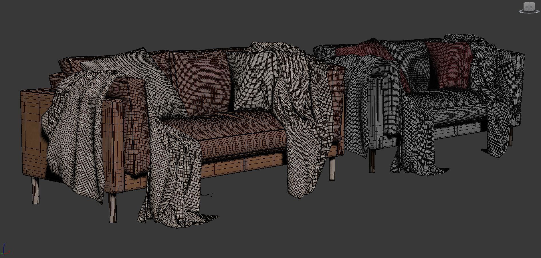 Munich Fabric 2 Seater Sofa by swoon 3D model_7