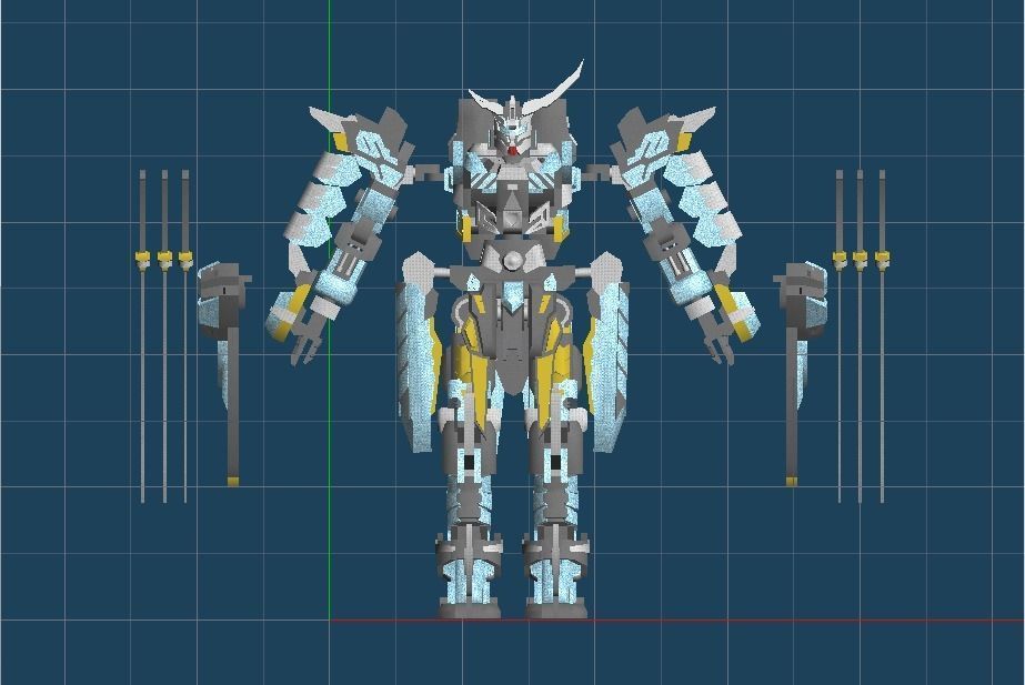 Robots mecha Samurai Gundam Vidar Basara Sengoku Date Masamune 3D print model_9