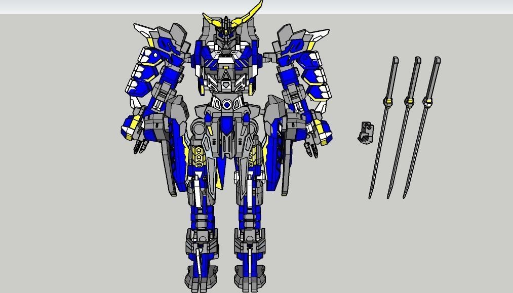 Robots mecha Samurai Gundam Vidar Basara Sengoku Date Masamune 3D print model_5