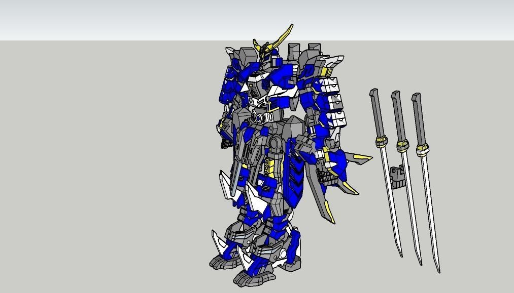 Robots mecha Samurai Gundam Vidar Basara Sengoku Date Masamune 3D print model_4