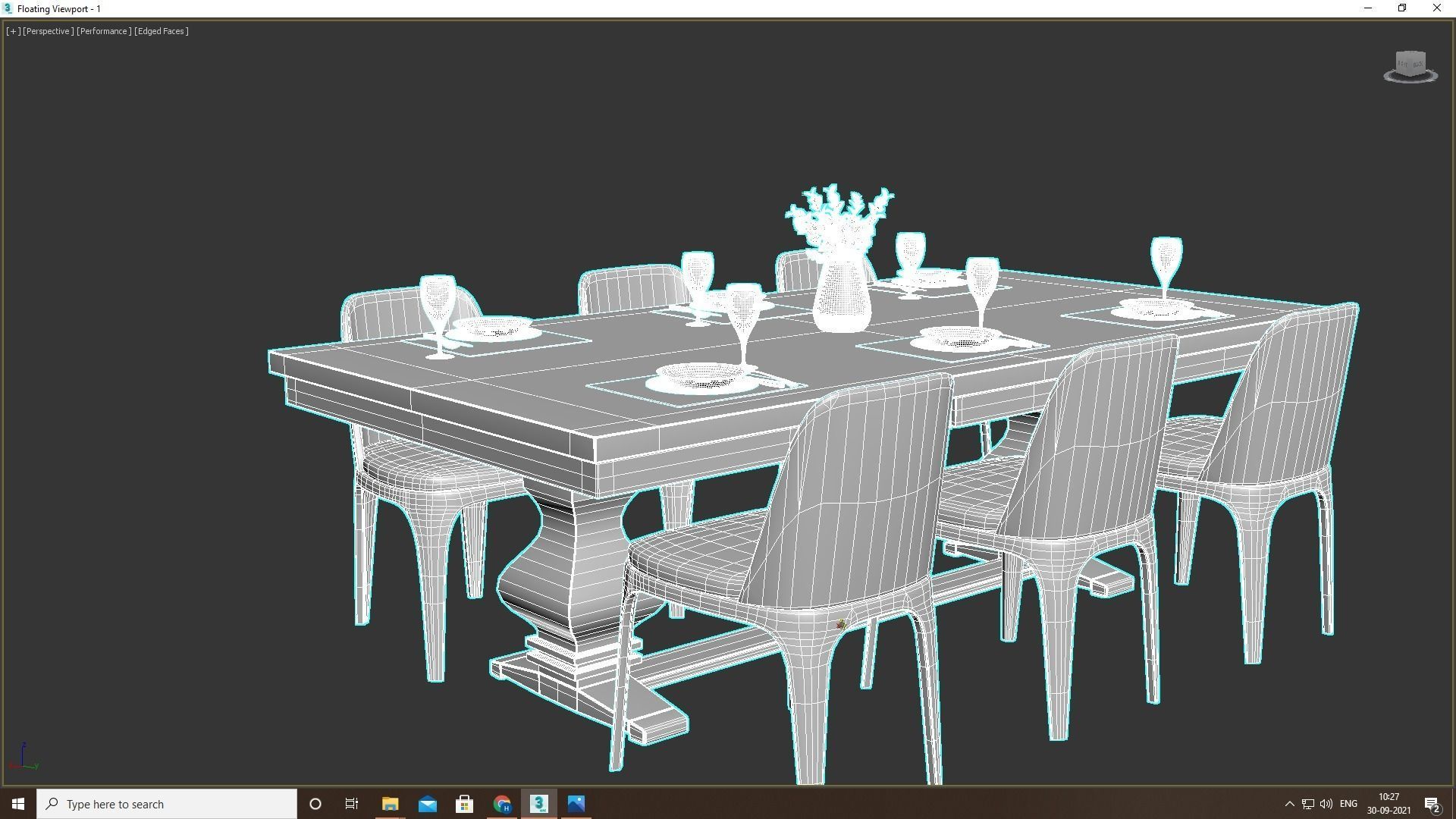 Dining Table Set 3D model_13