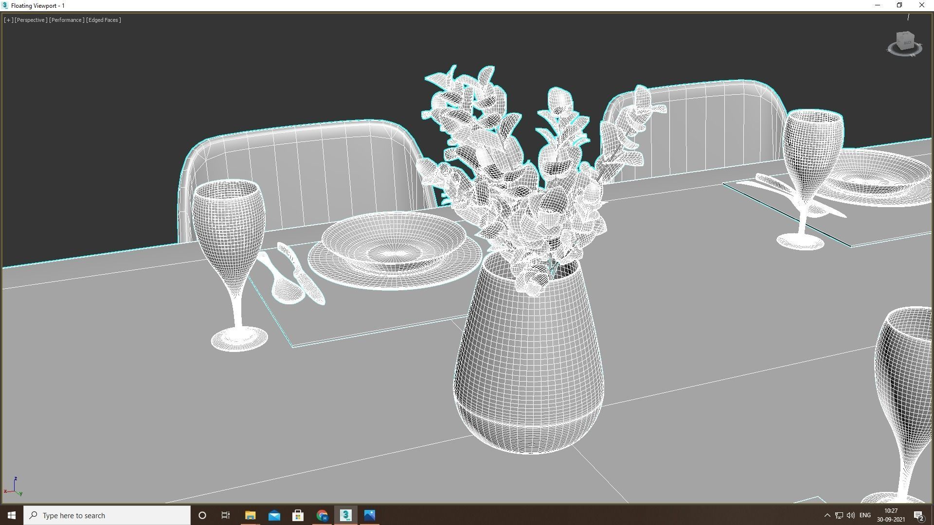 Dining Table Set 3D model_12