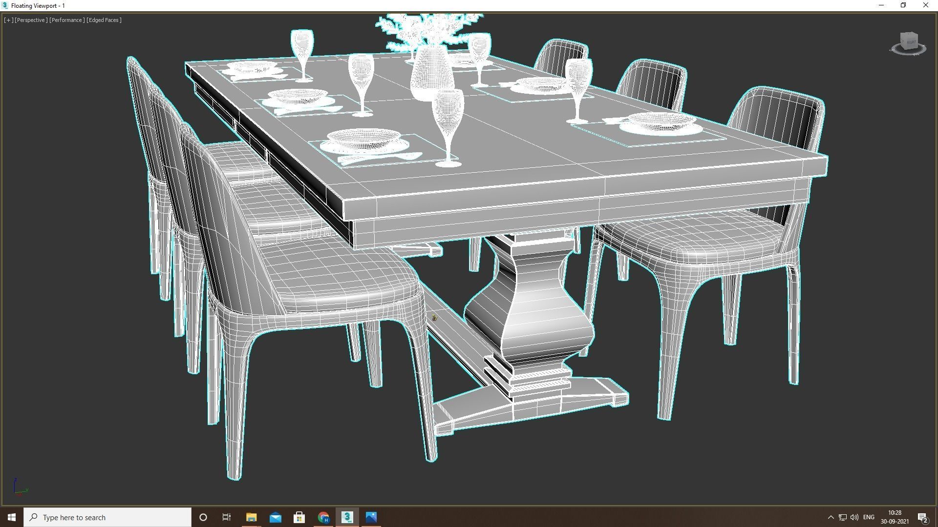 Dining Table Set 3D model_15