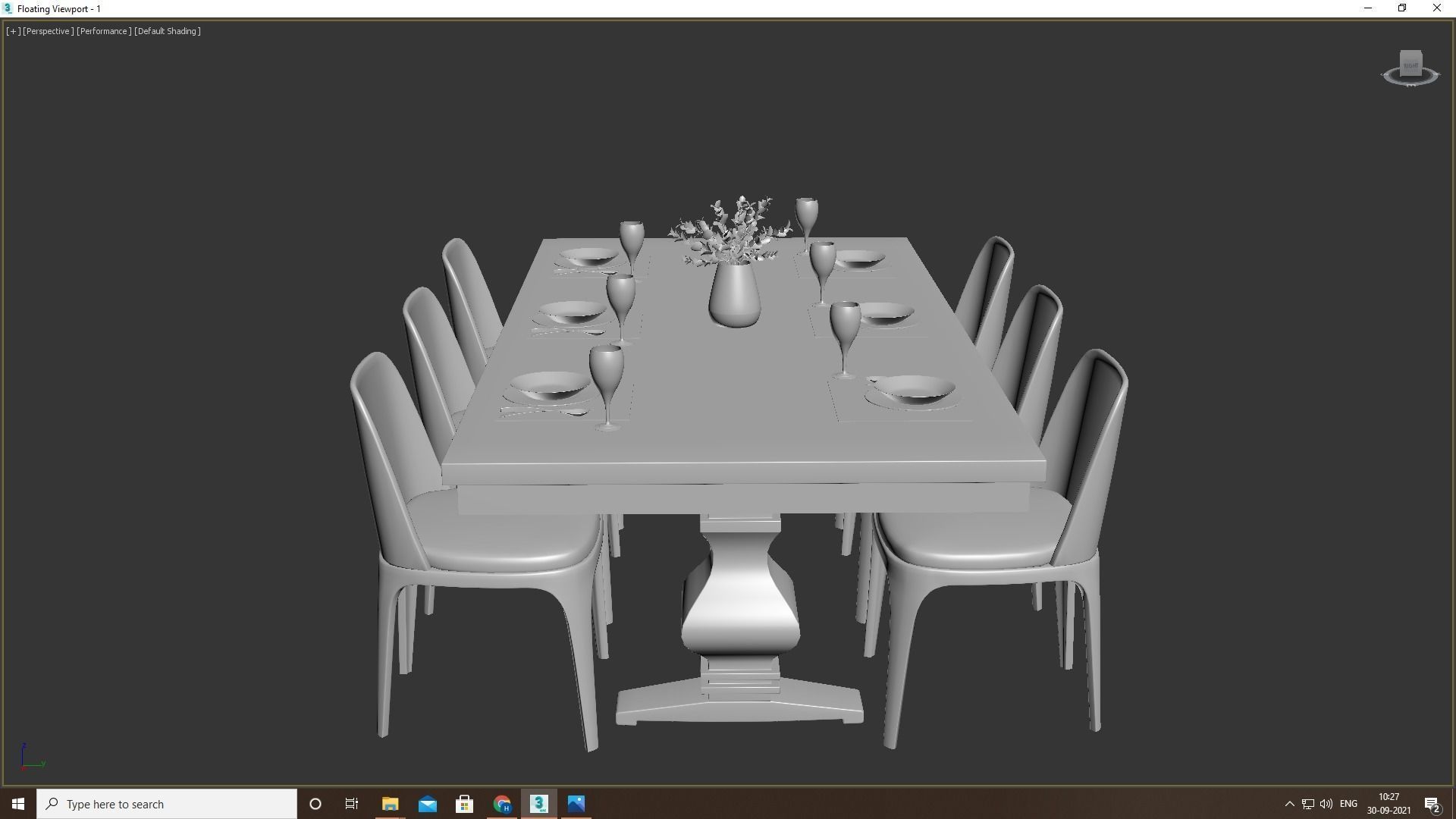 Dining Table Set 3D model_7