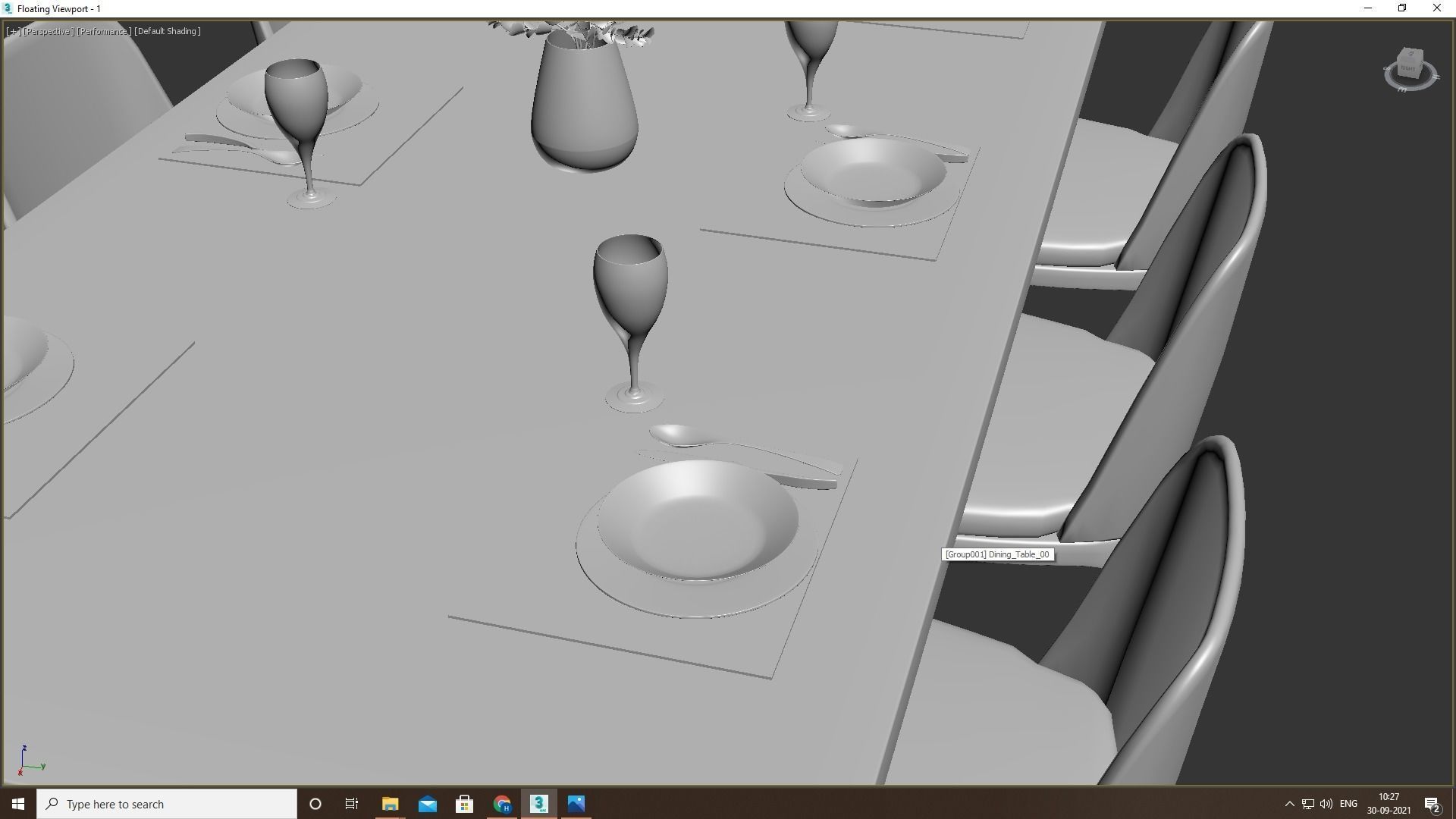 Dining Table Set 3D model_10