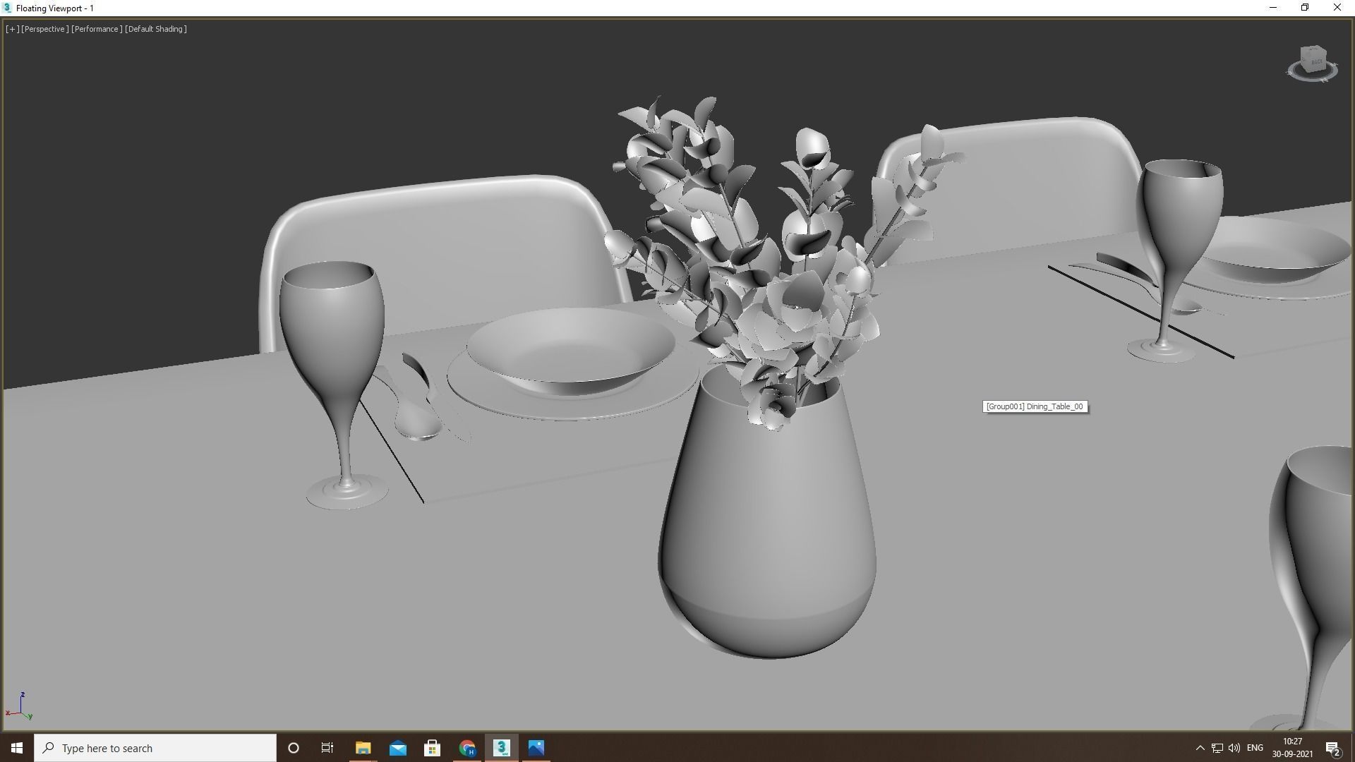 Dining Table Set 3D model_11