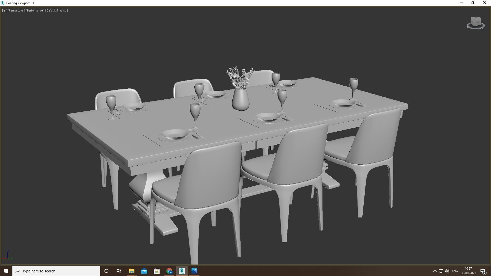 Dining Table Set 3D model_8