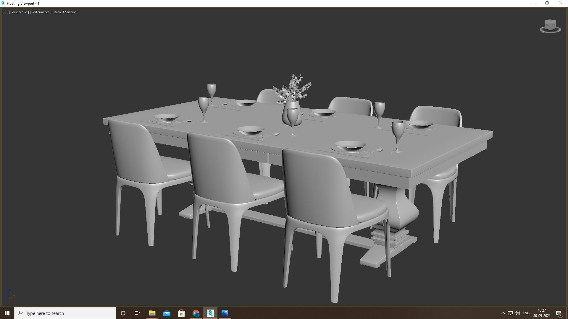 Dining Table Set 3D model_6