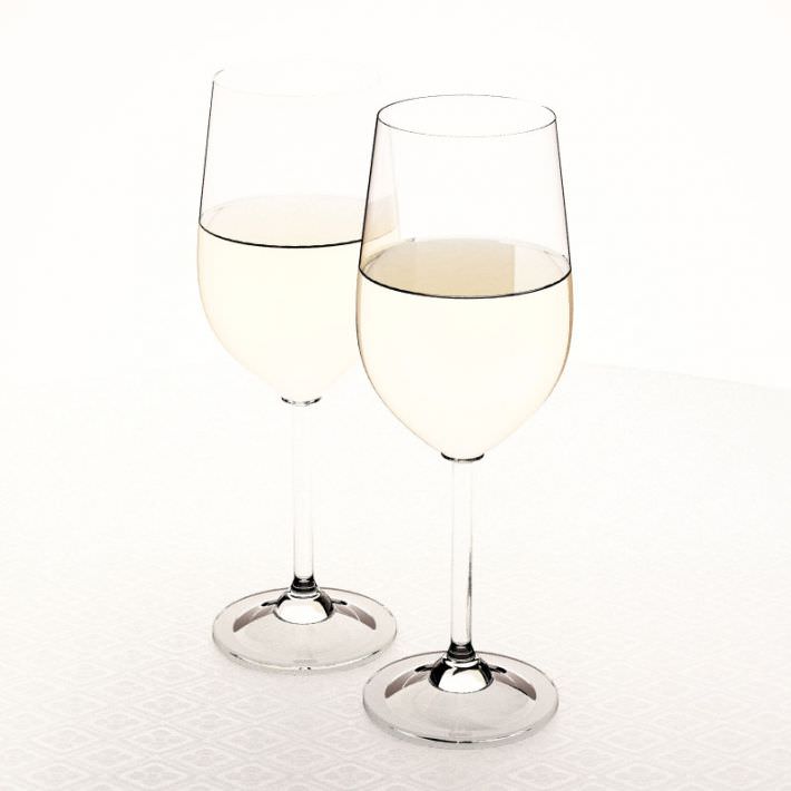 Glass Wine Drinking Glasses 3D model