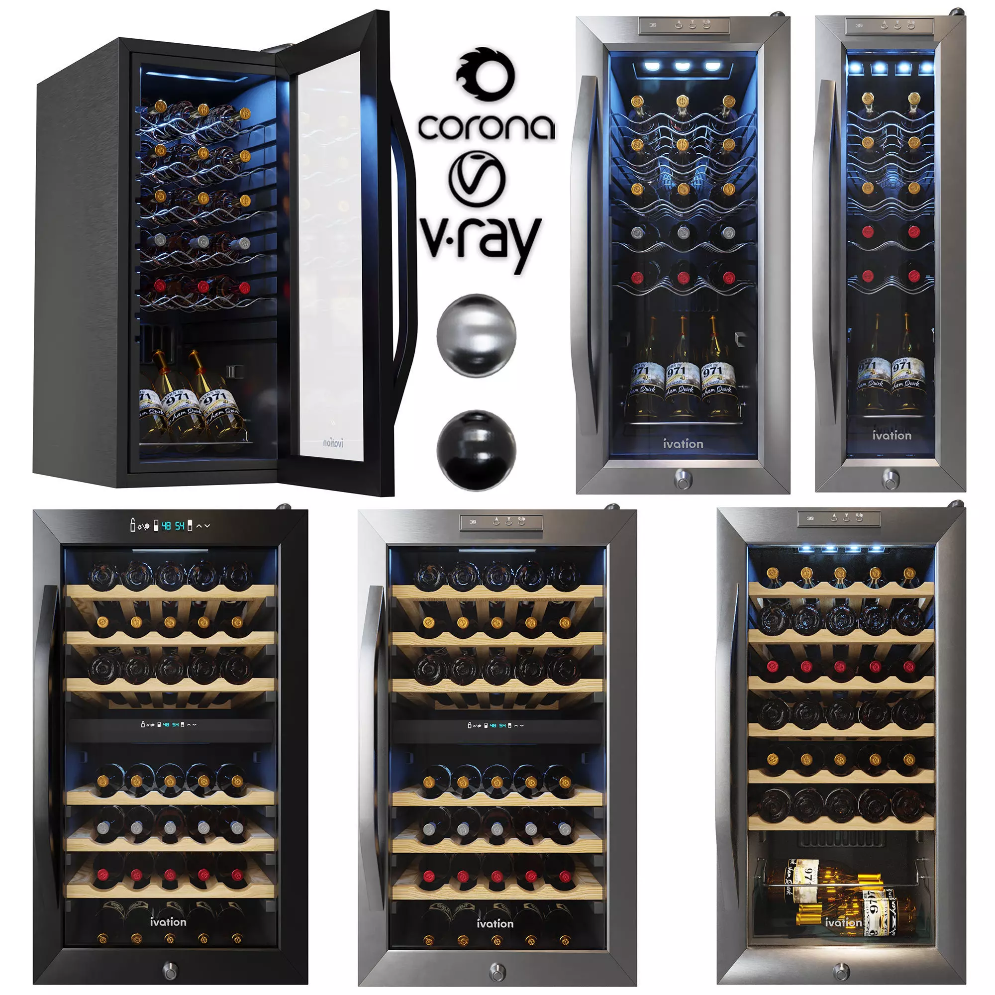 Ivation wine coolers Low-poly 3D model_0