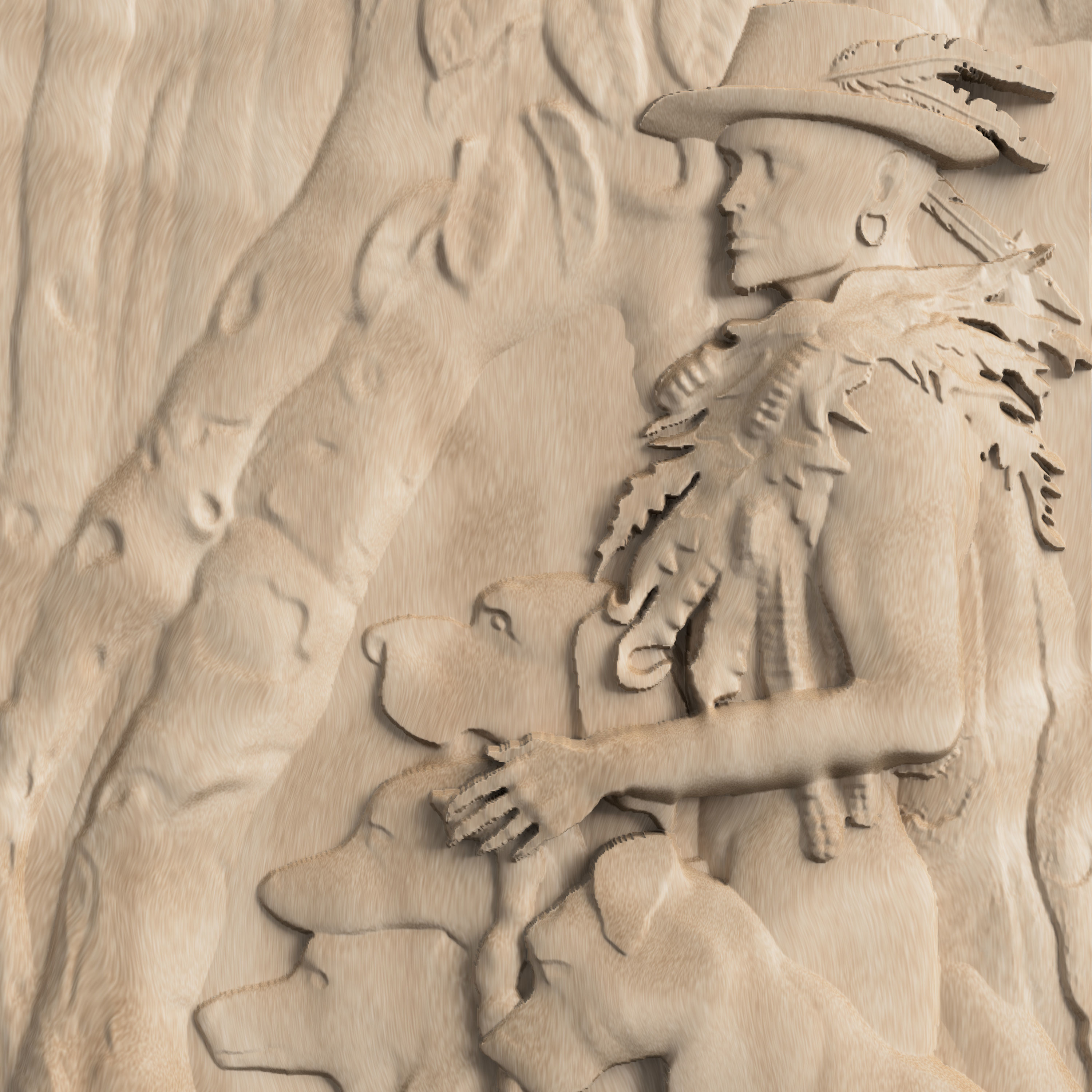 Pets and Owner CNC Panel 3D print model_1