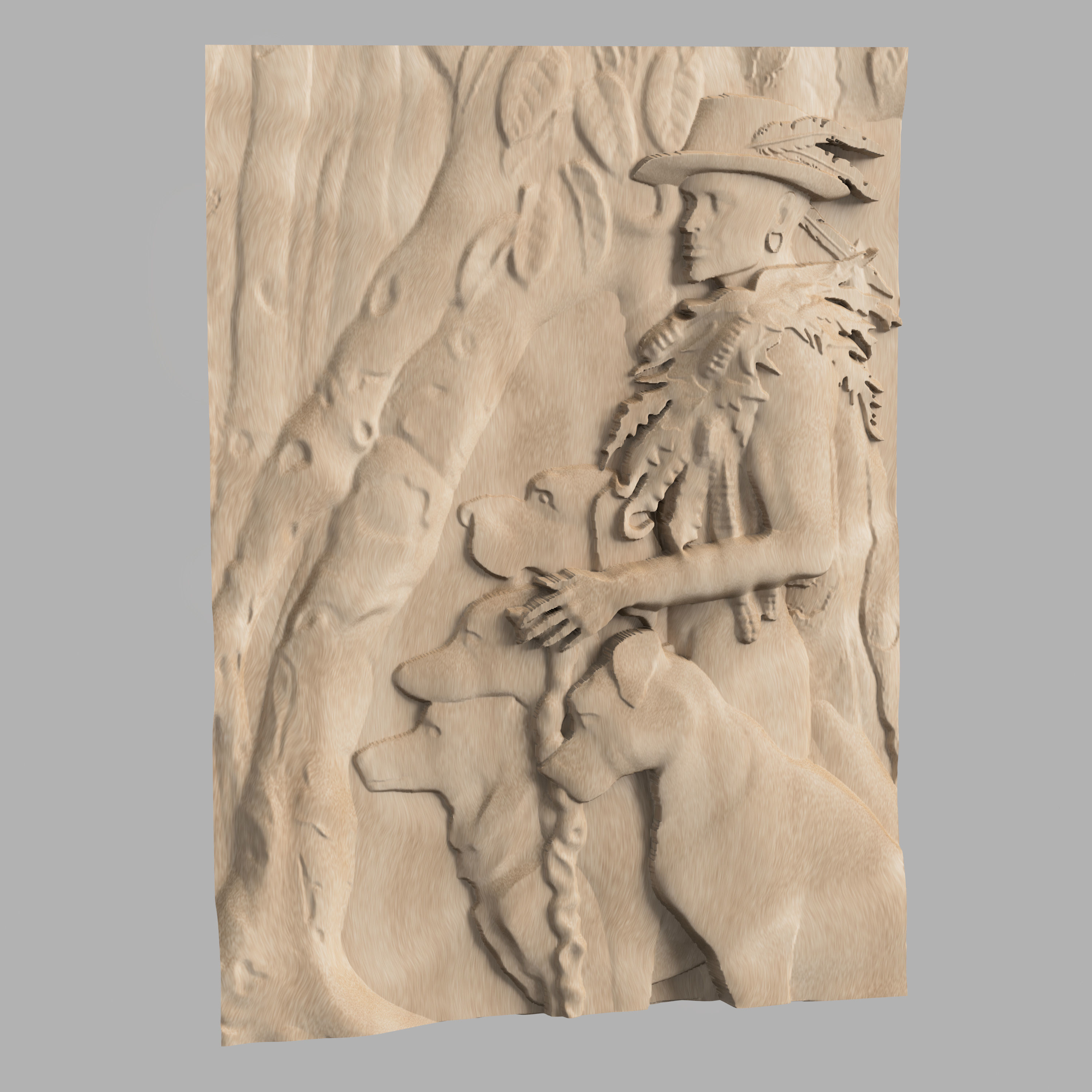 Pets and Owner CNC Panel 3D print model_2