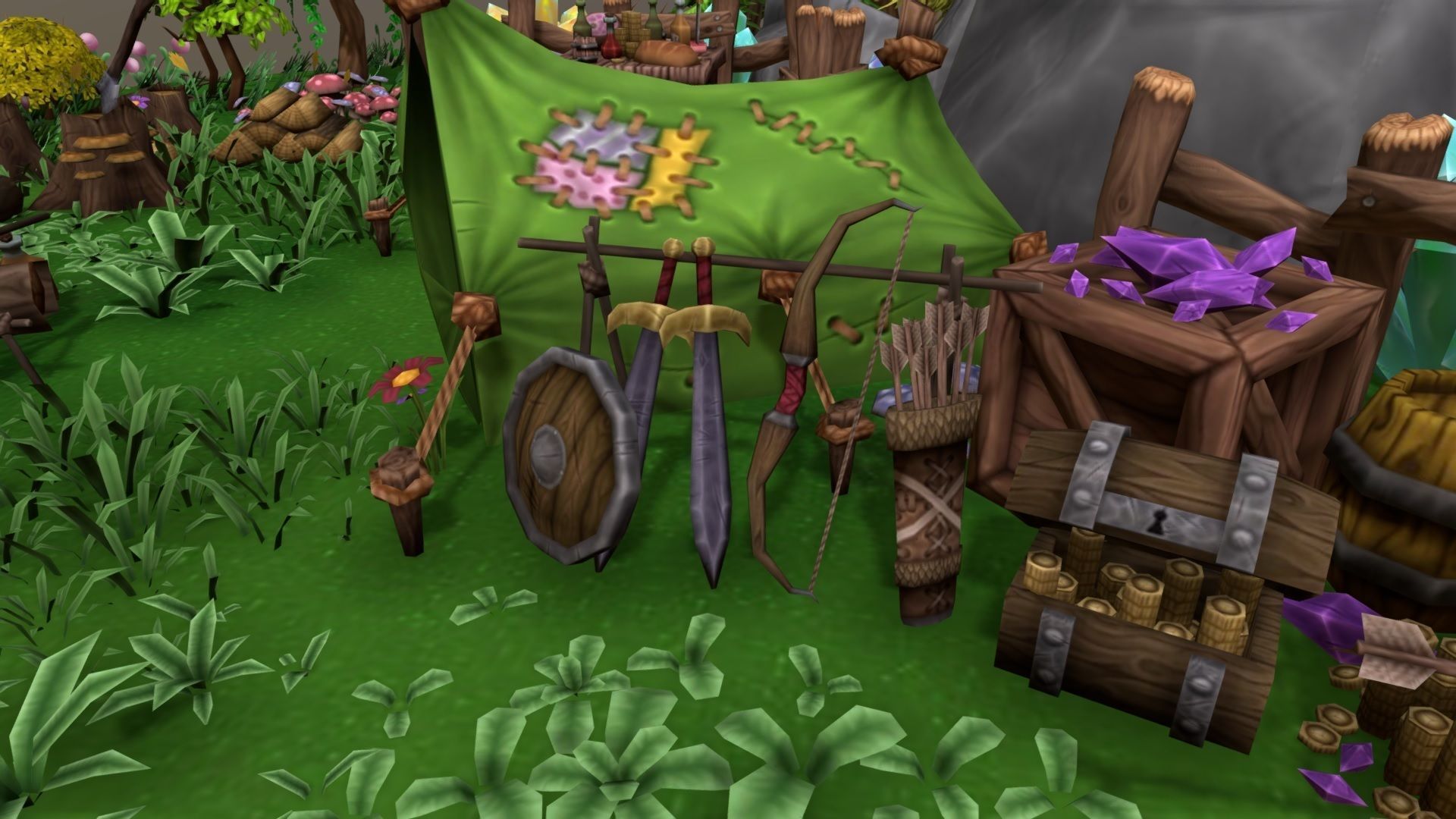 Forest Asset Bundle - hand painted Low-poly 3D model_2