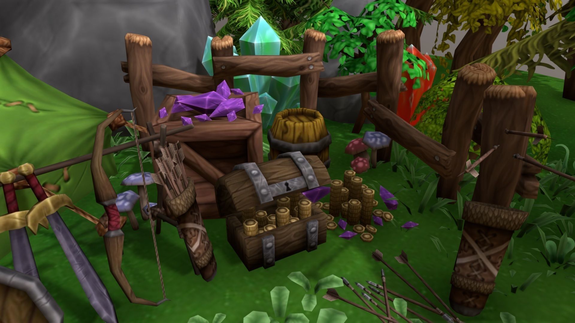 Forest Asset Bundle - hand painted Low-poly 3D model_16