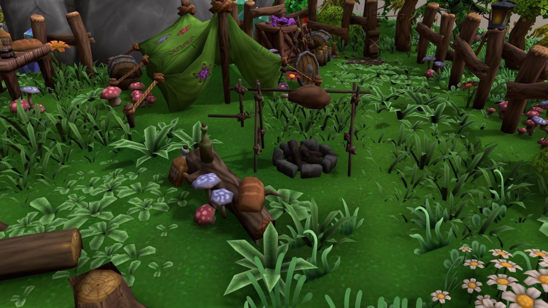 Forest Asset Bundle - hand painted Low-poly 3D model_8