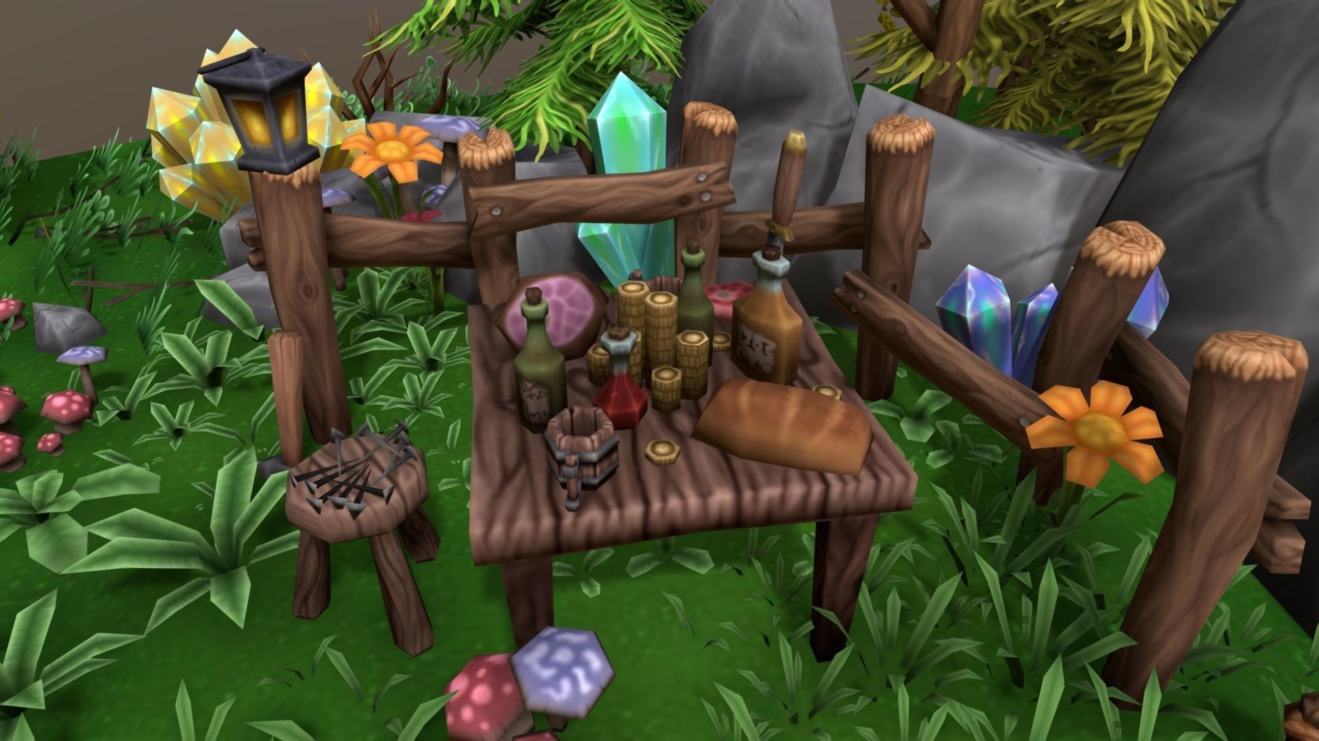 Forest Asset Bundle - hand painted Low-poly 3D model_4