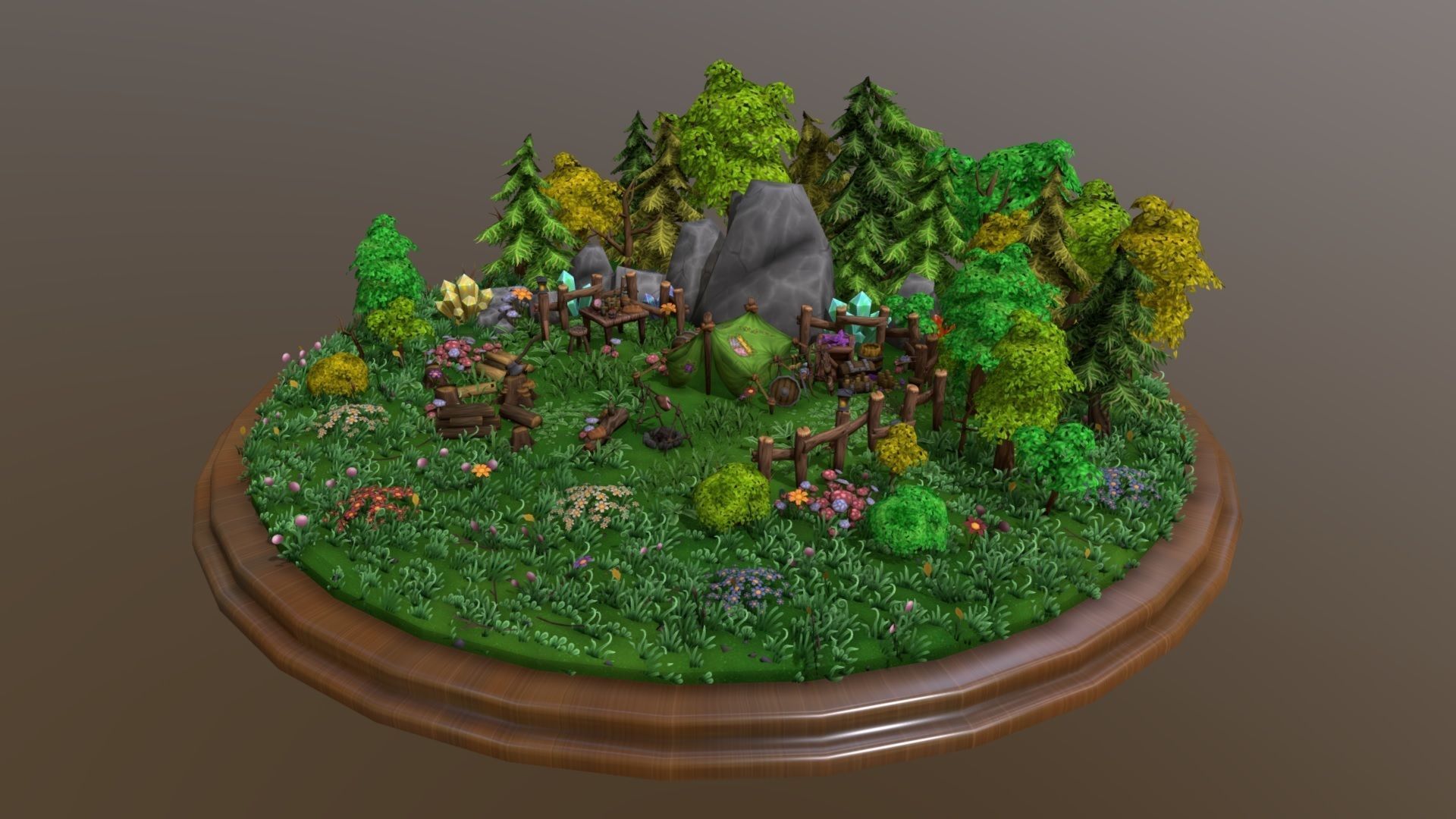 Forest Asset Bundle - hand painted Low-poly 3D model_20