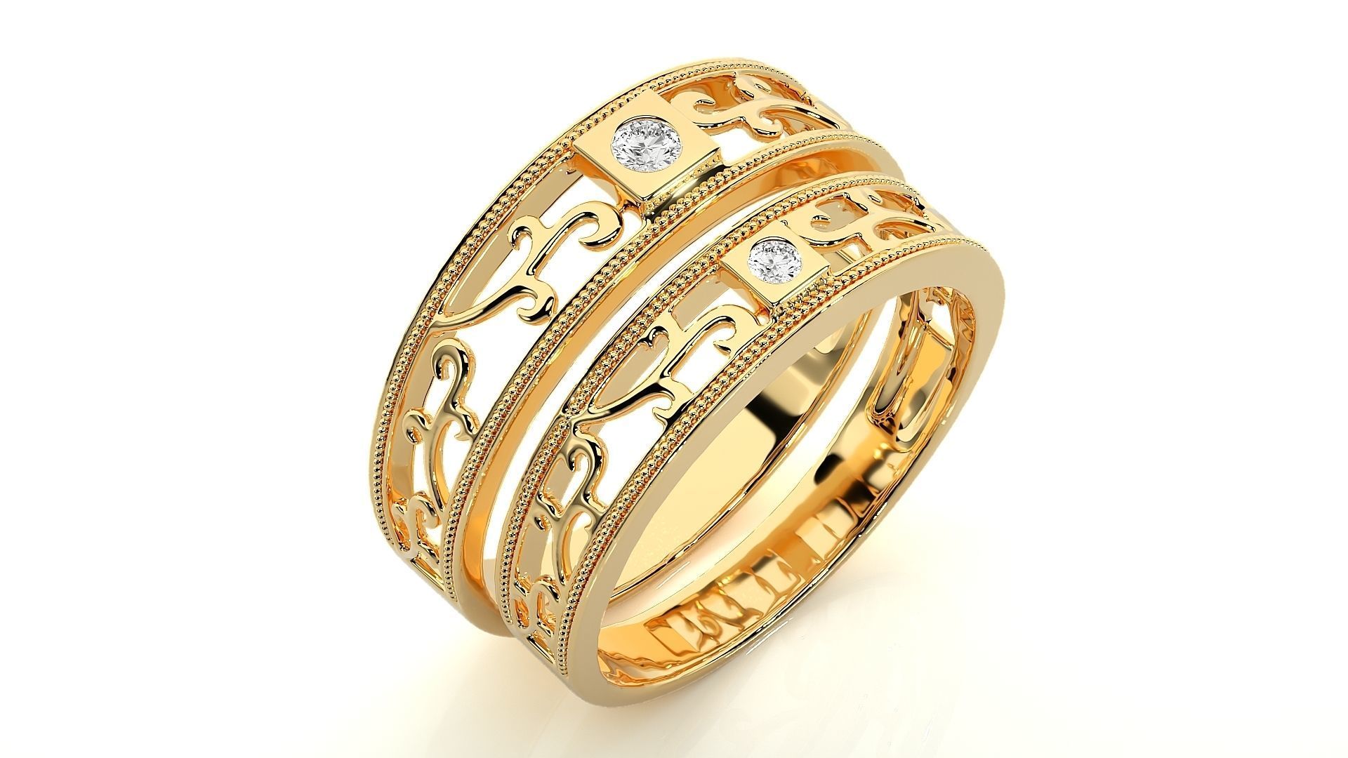 Band ring - hj4  1562 3D print model_11