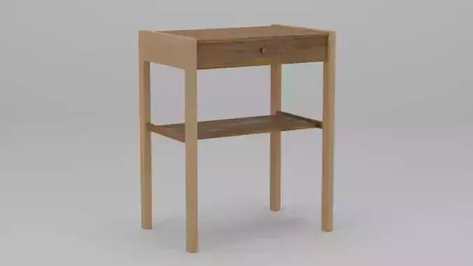 Bedside Table Teak and Oak Wood 44x30x55