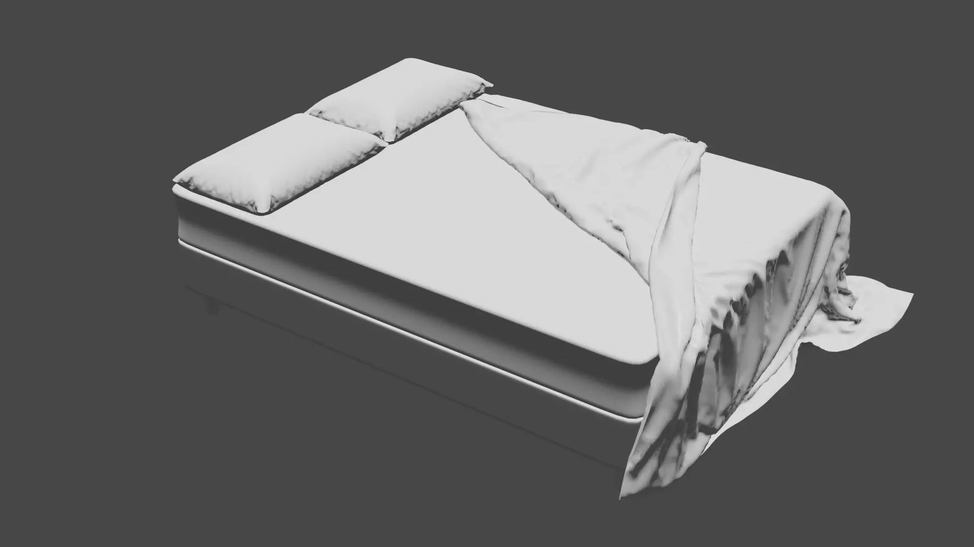 Bed and blankets Free 3D model