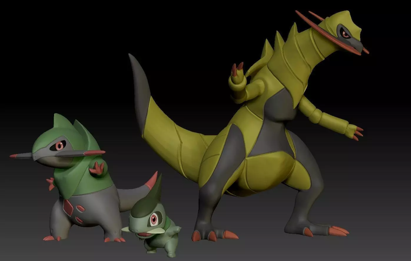 Pokemon Axew Fraxure Haxorus 3D print model_0
