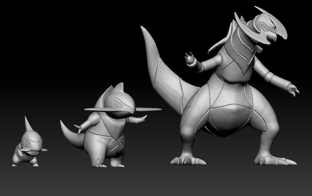 Pokemon Axew Fraxure Haxorus 3D print model_1